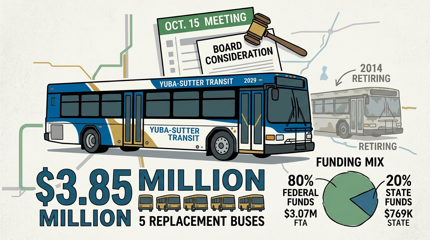 Yuba-Sutter Transit board to consider $3.85 million purchase of five replacement buses