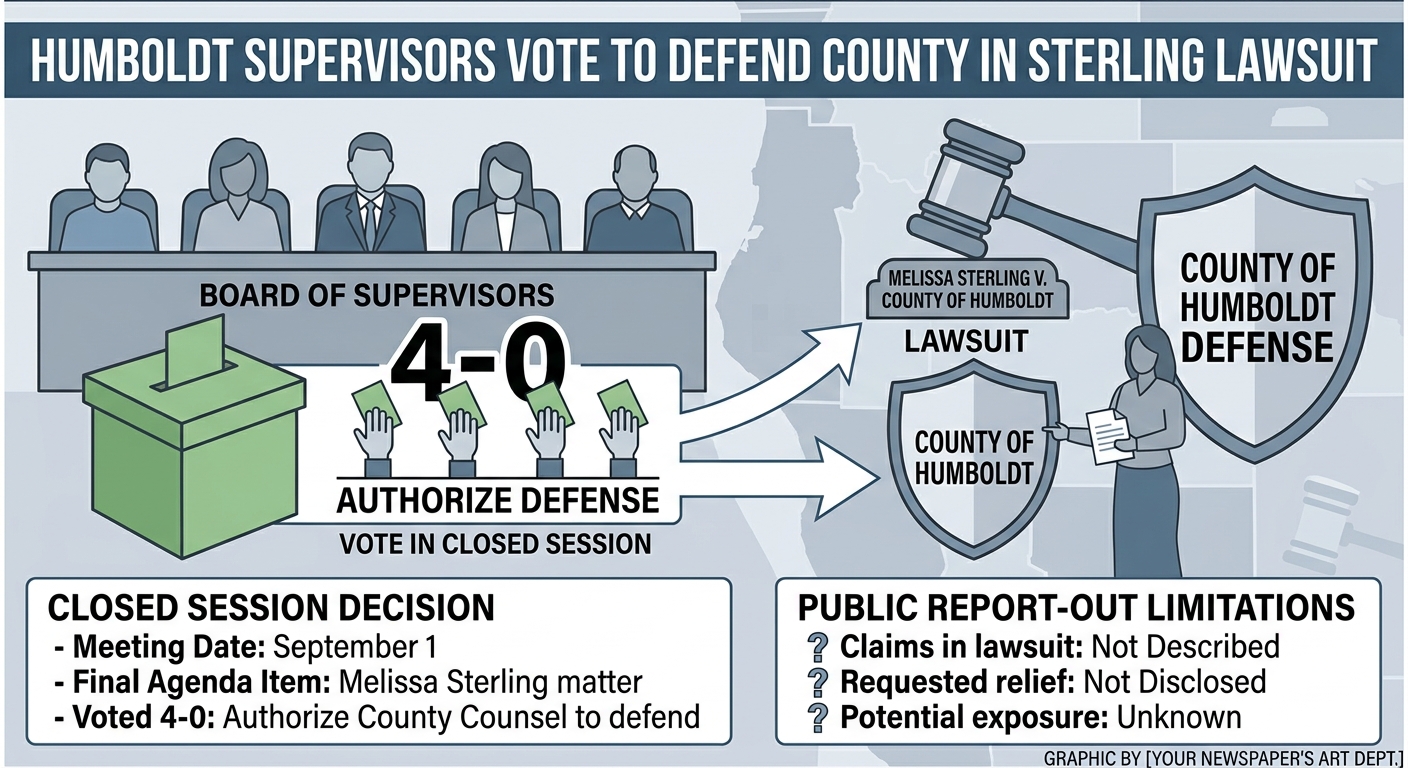 Humboldt supervisors vote 4-0 to defend county in Melissa Sterling lawsuit