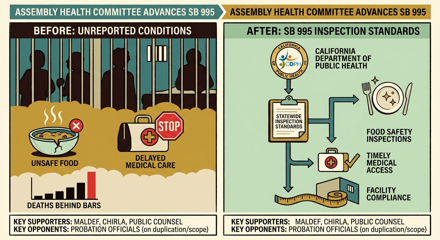 Assembly Health Committee advances detention-facility inspection bill after testimony on unsafe conditions
