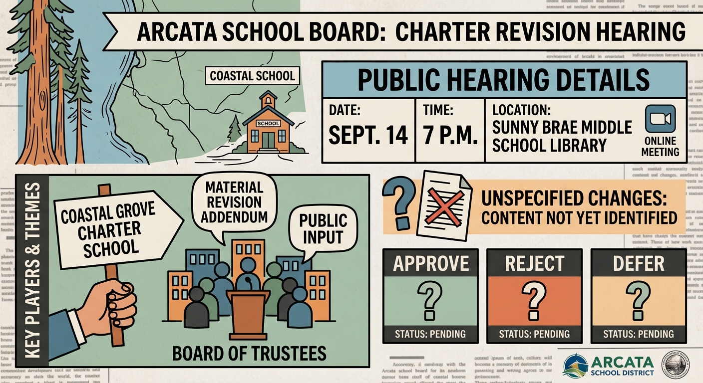 Arcata school board schedules Coastal Grove Charter revision hearing