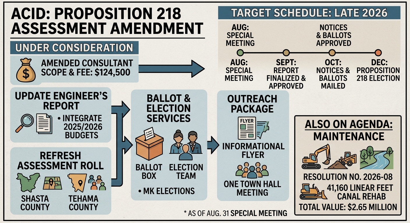 ACID weighs $124,500 Proposition 218 assessment amendment, updated parcel roll and ballot plan