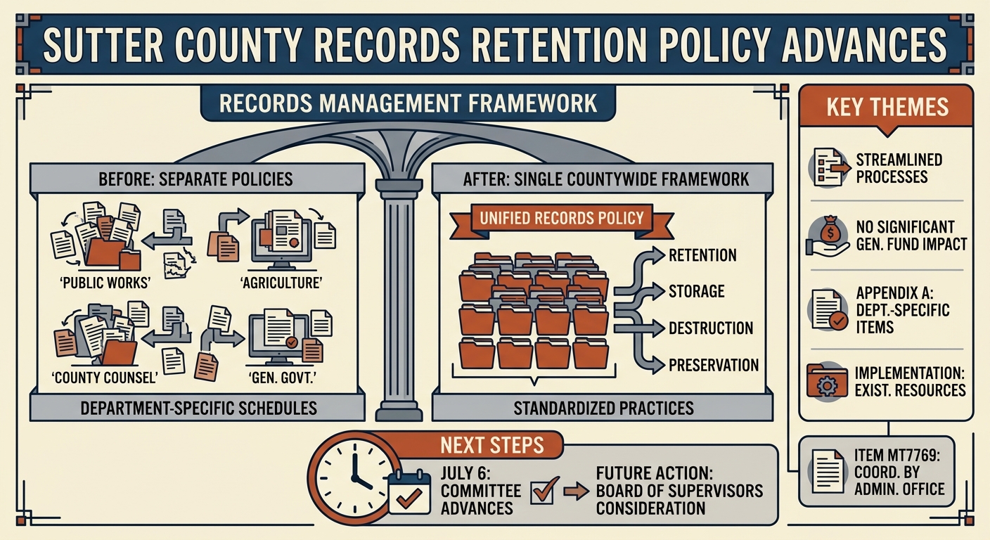 Sutter County committee advances countywide records retention policy