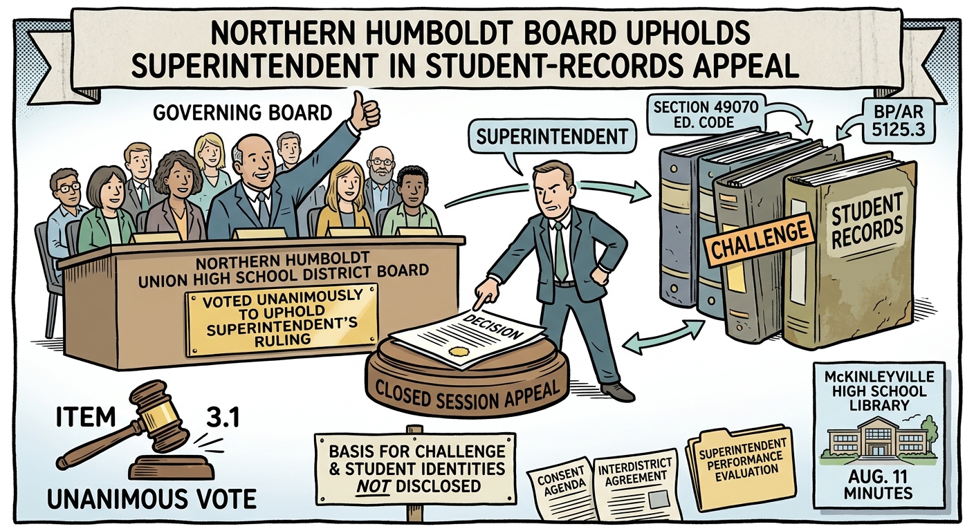 Northern Humboldt board upholds superintendent in student-records appeal