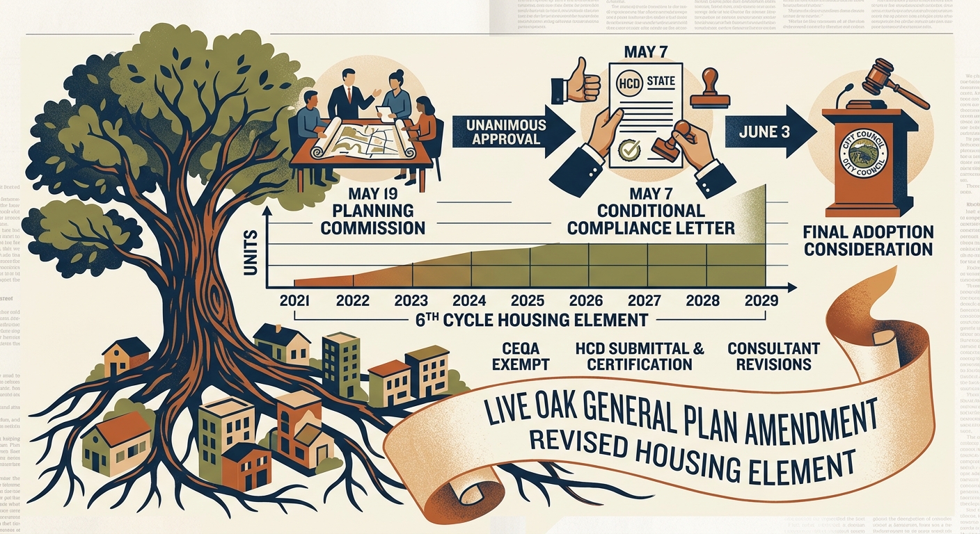 Live Oak council set to adopt revised housing element after planning commission approval