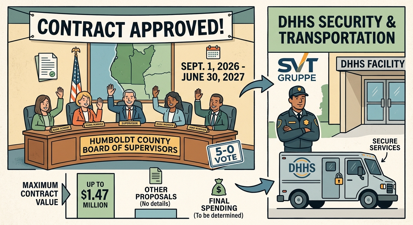 Humboldt supervisors approve up to $1.47 million DHHS security, transport contract