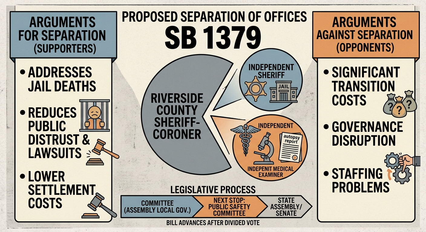 Riverside County sheriff-coroner breakup bill clears Assembly committee