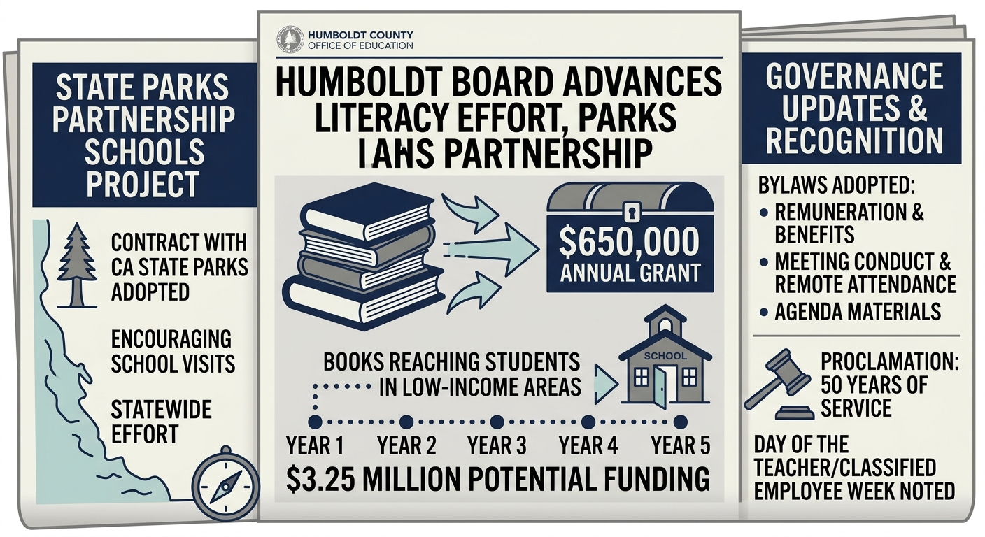 Humboldt County school board advances $650,000-a-year literacy grant bid, state parks partnership