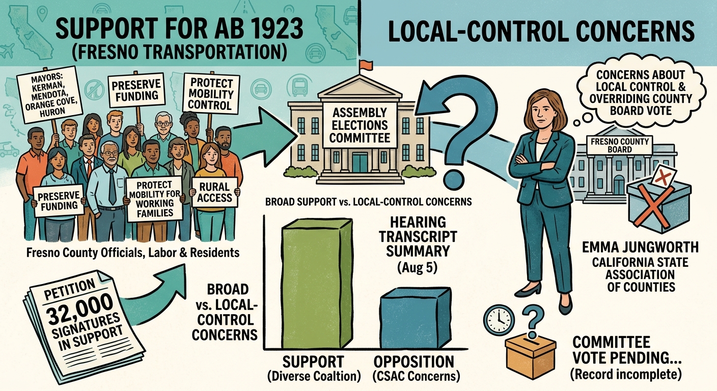 Assembly committee hears Fresno County support for AB 1923 as county association raises local-control concerns