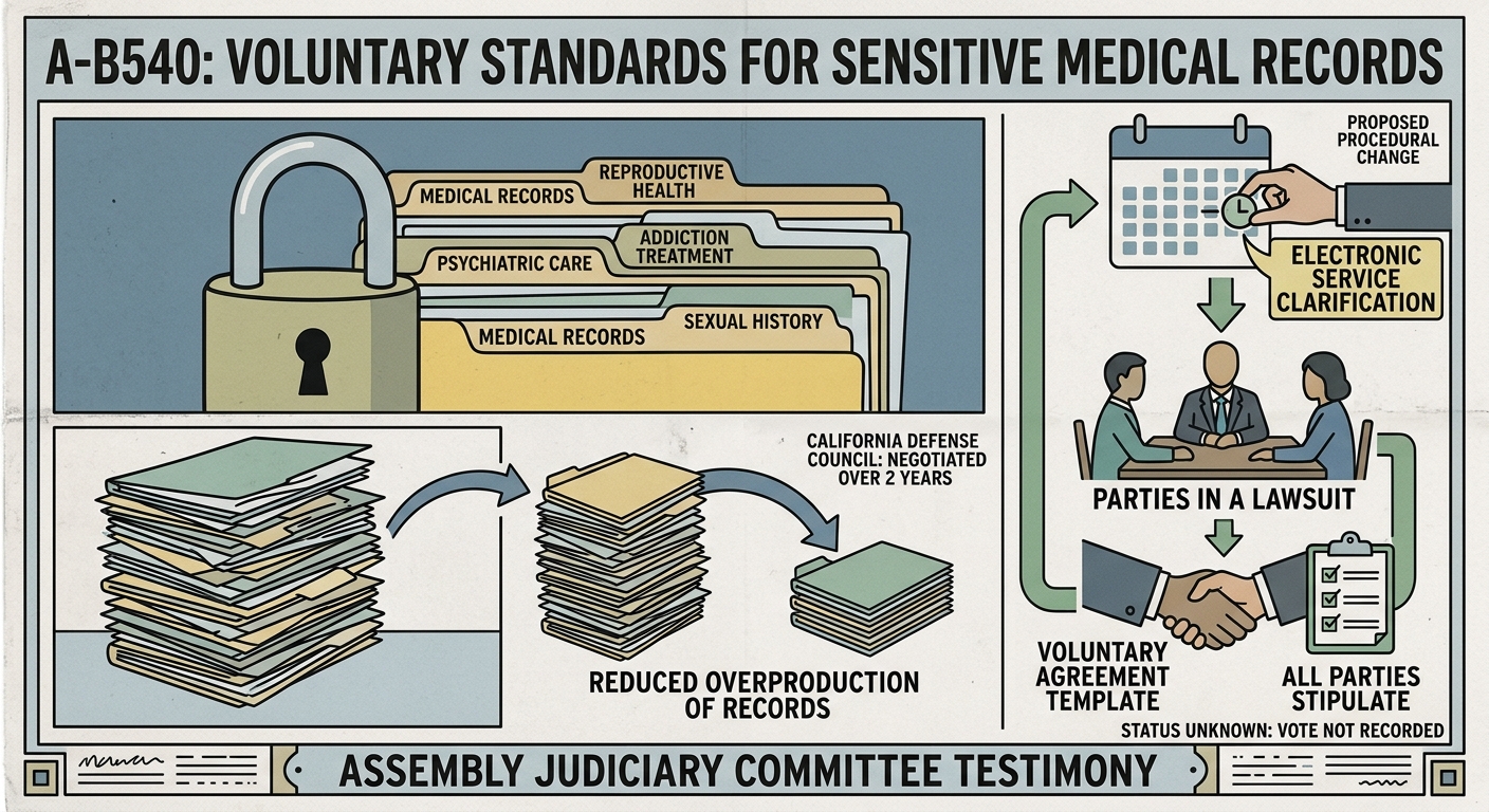 A-B540 would standardize privacy screening for sensitive medical records, committee testimony says