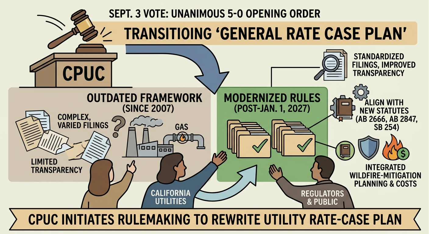 CPUC opens overhaul of California utility rate-case rules
