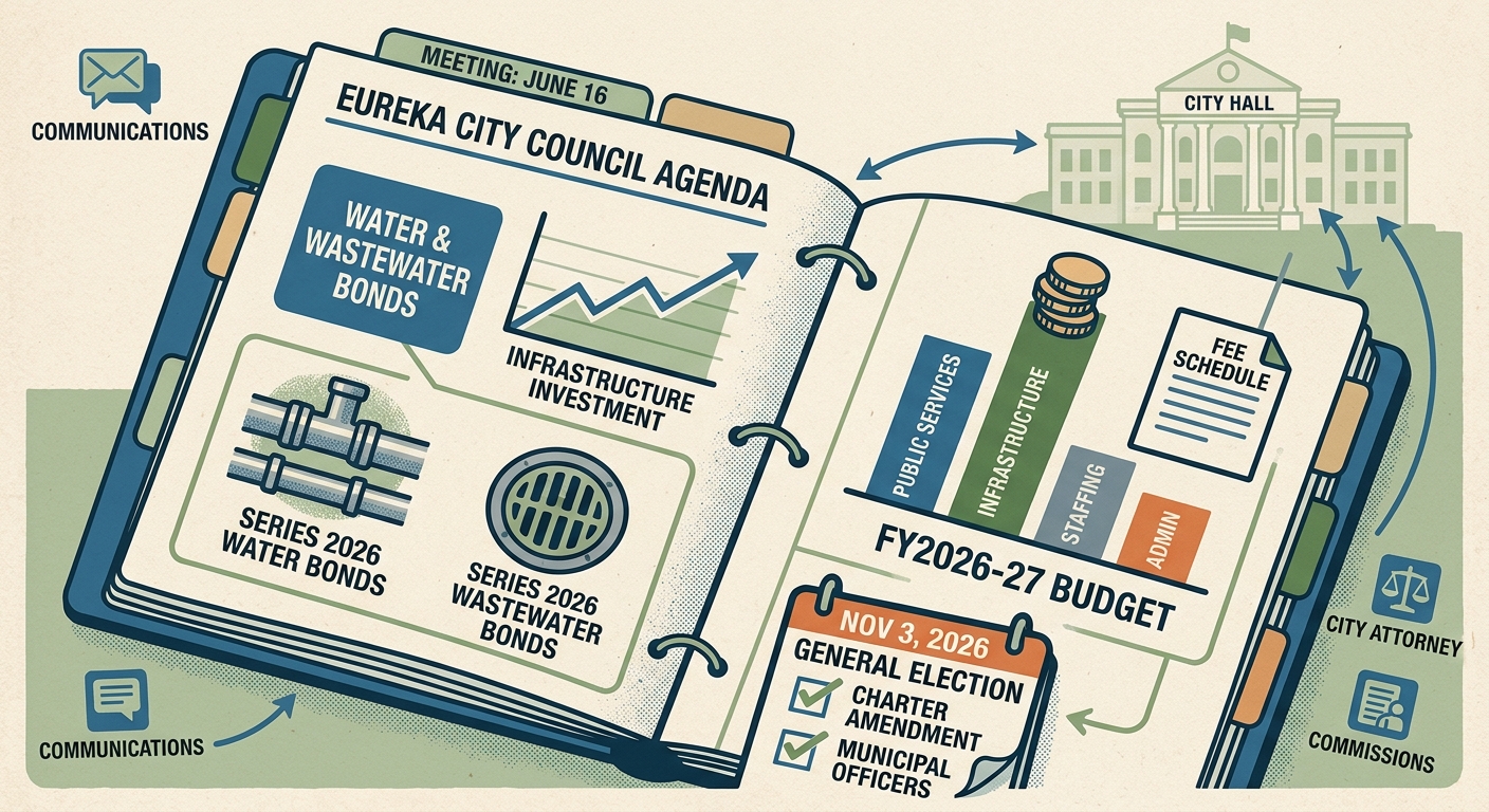 Eureka council agenda lines up bond, budget and election actions