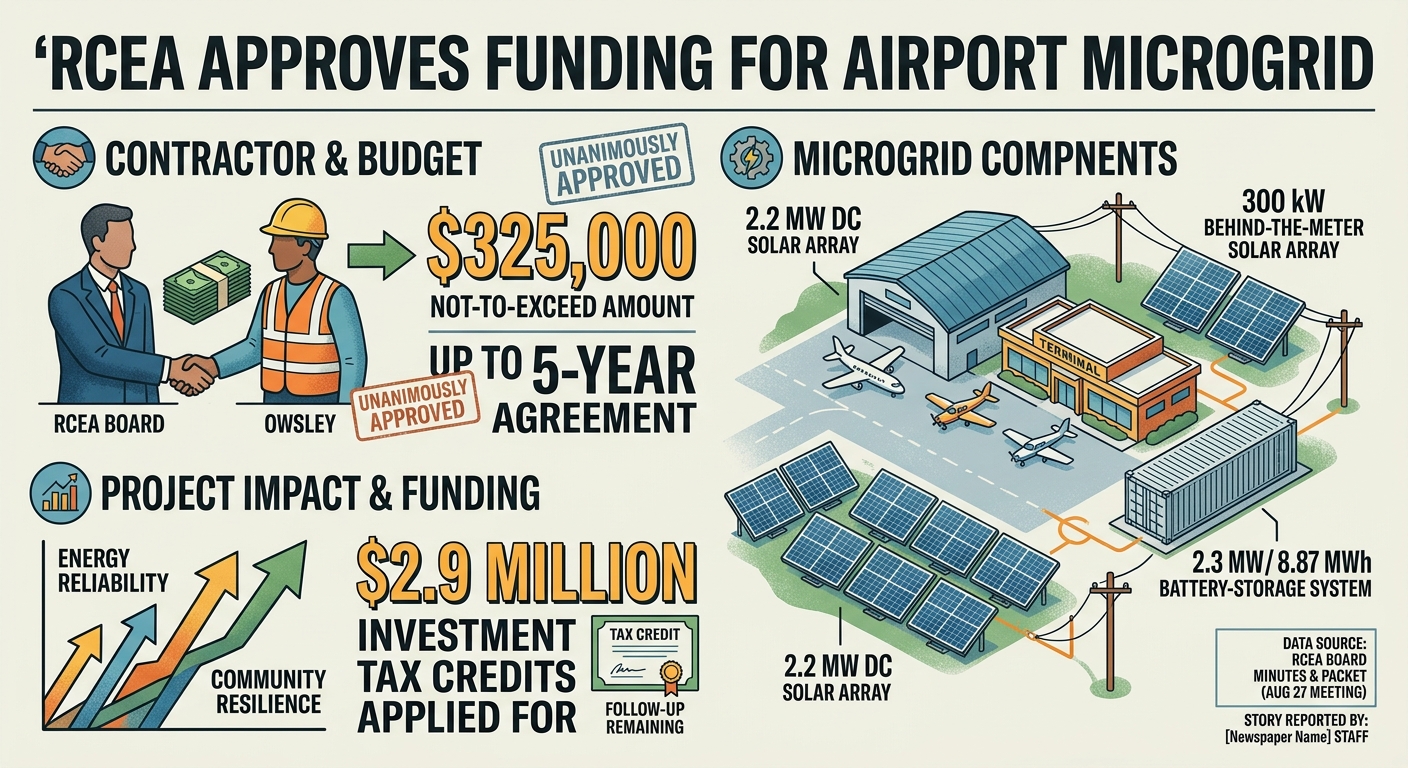 RCEA approves up to $325,000 for airport microgrid electrical services