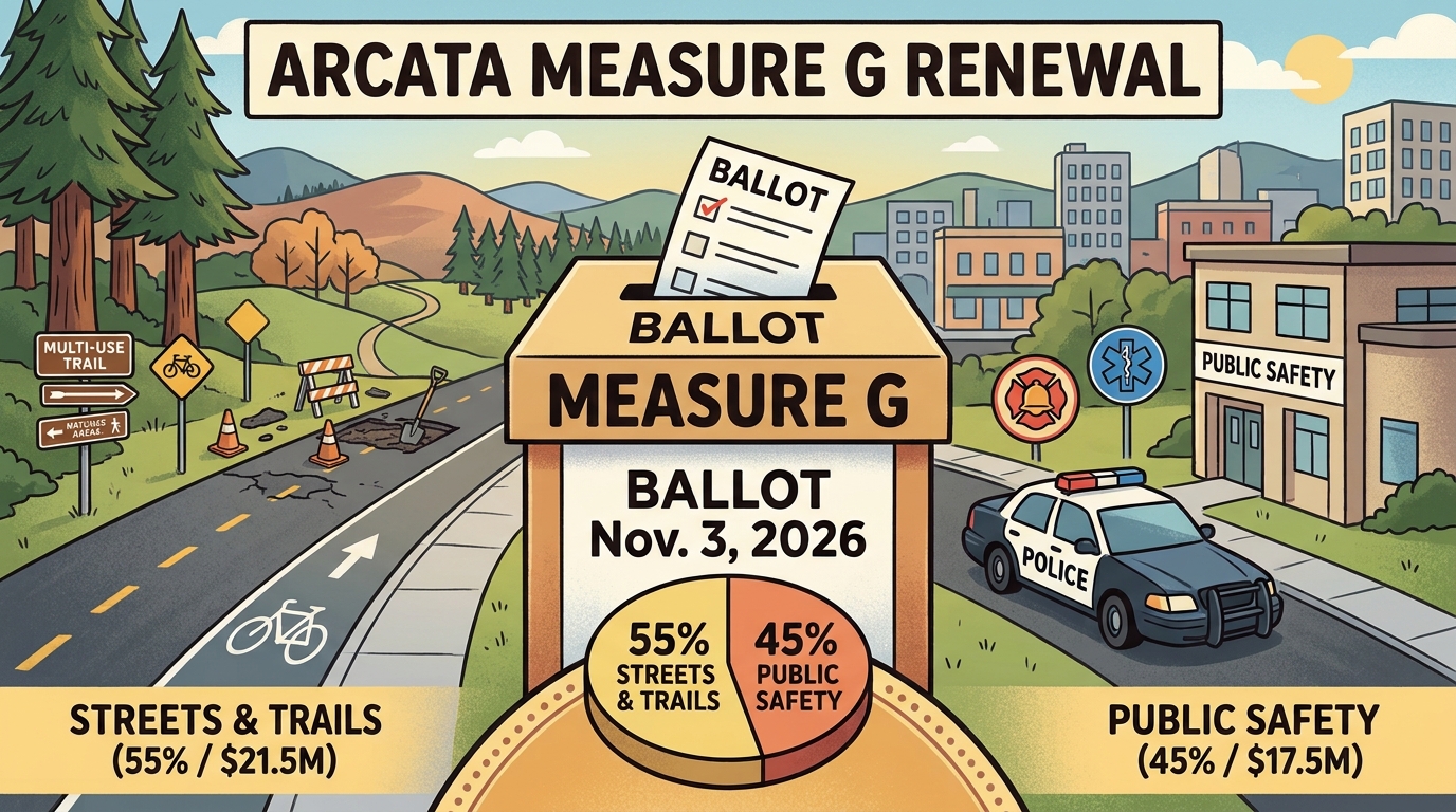 Arcata Measure G renewal set for Nov. 3, 2026, ballot