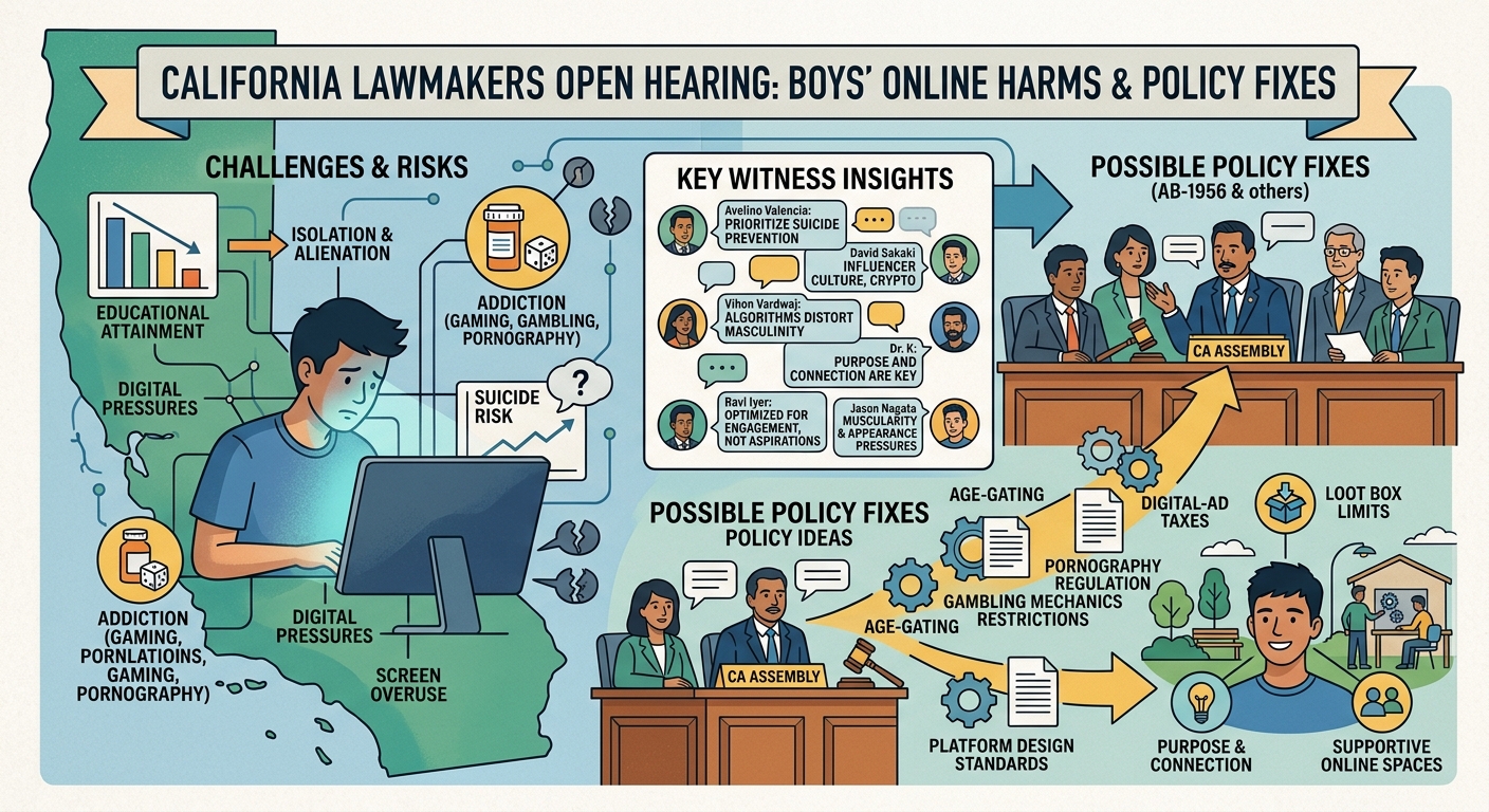 California lawmakers open new hearing on boys' online harms, possible policy fixes