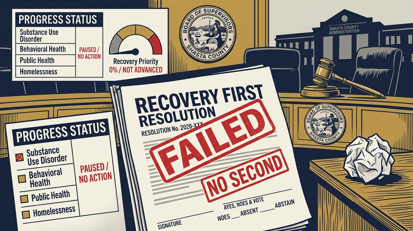 Shasta supervisors do not advance Plummer’s Recovery First resolution