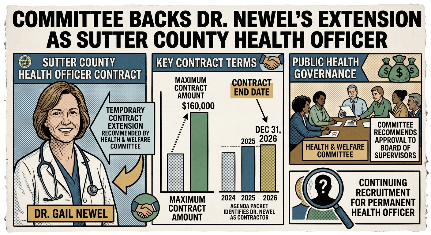 Sutter County committee backs Newel contract extension through year-end