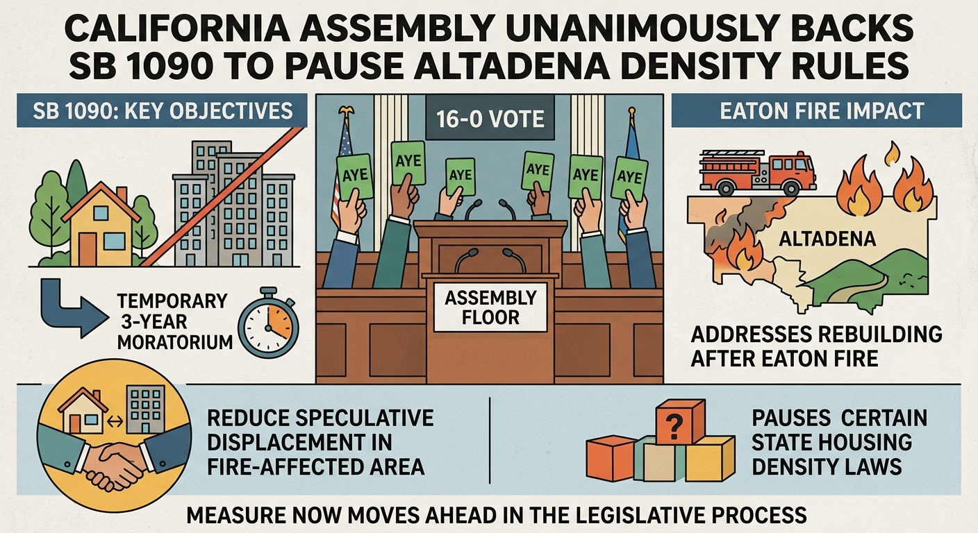 Assembly unanimously backs SB 1090 to pause some density rules in Altadena after Eaton Fire