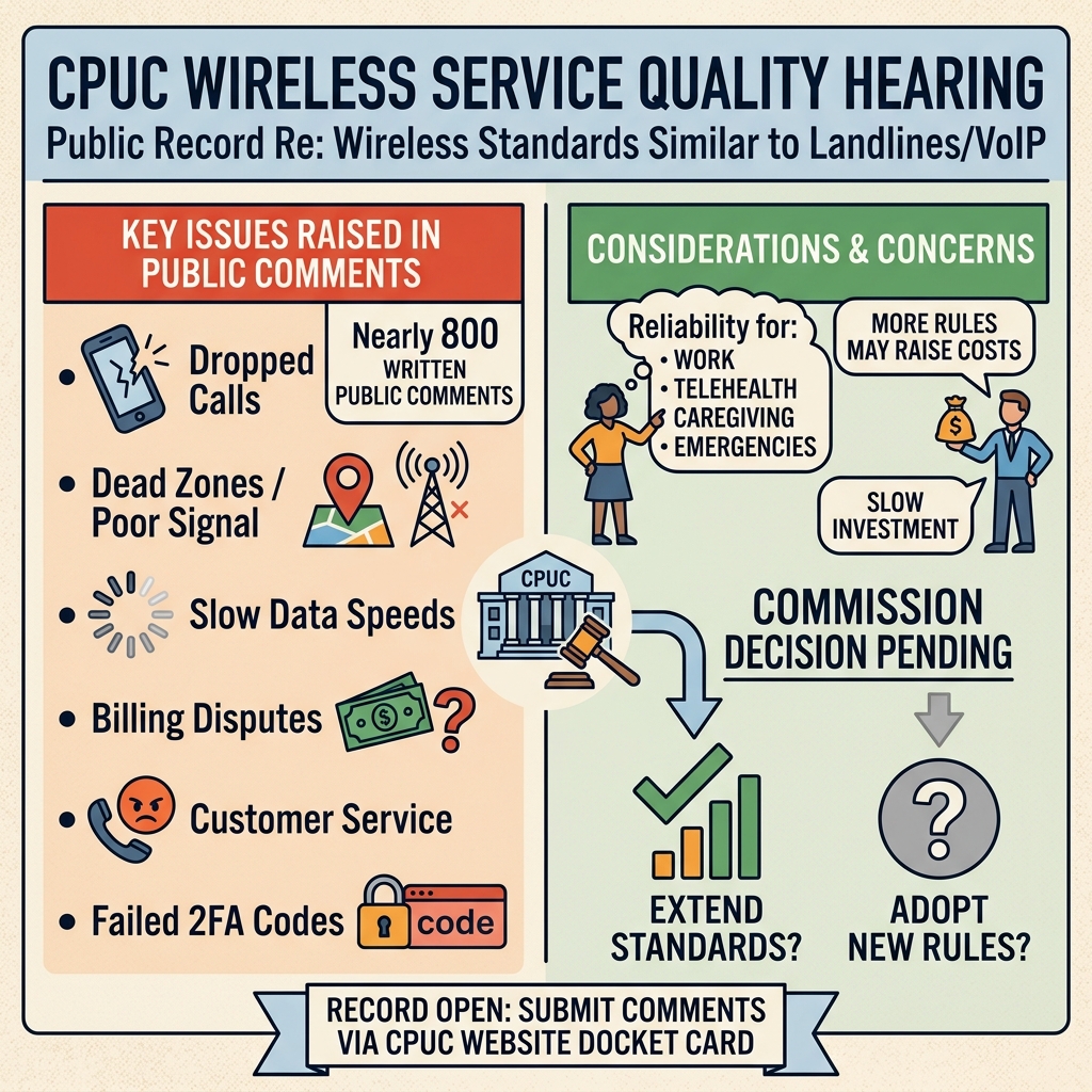 CPUC hearing puts wireless service-quality rules in the public record