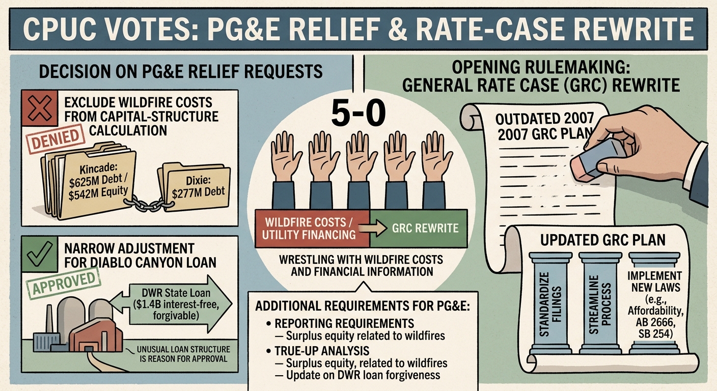 CPUC approves limited PG&E relief, opens rate-case rewrite