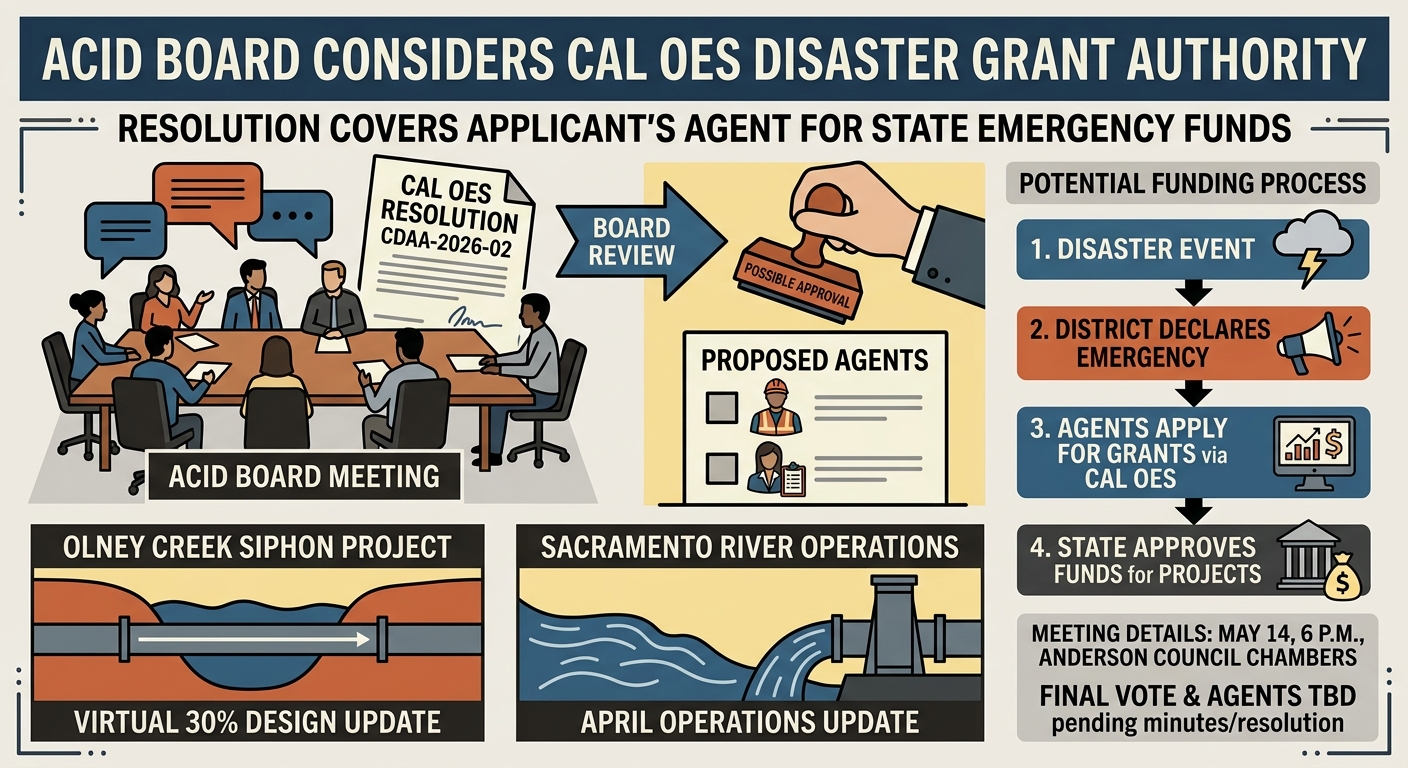 ACID board to consider Cal OES disaster-grant authority at May 14 meeting