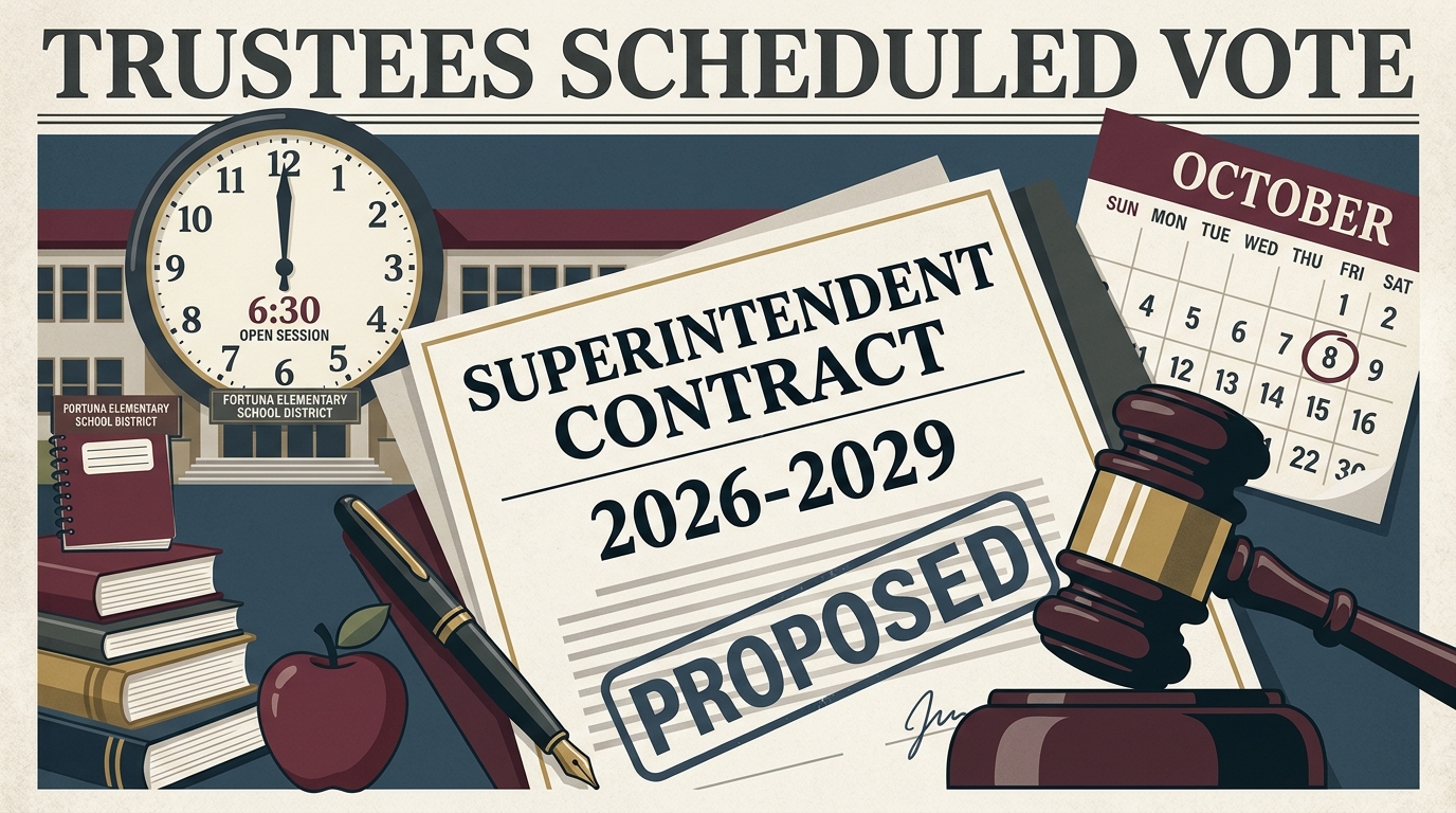 Fortuna trustees scheduled vote on proposed superintendent contract