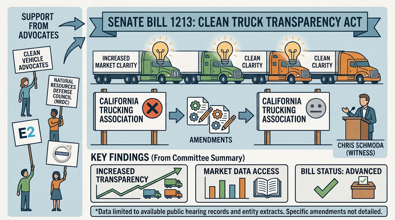 California Trucking Association goes neutral on SB 1213 after amendments