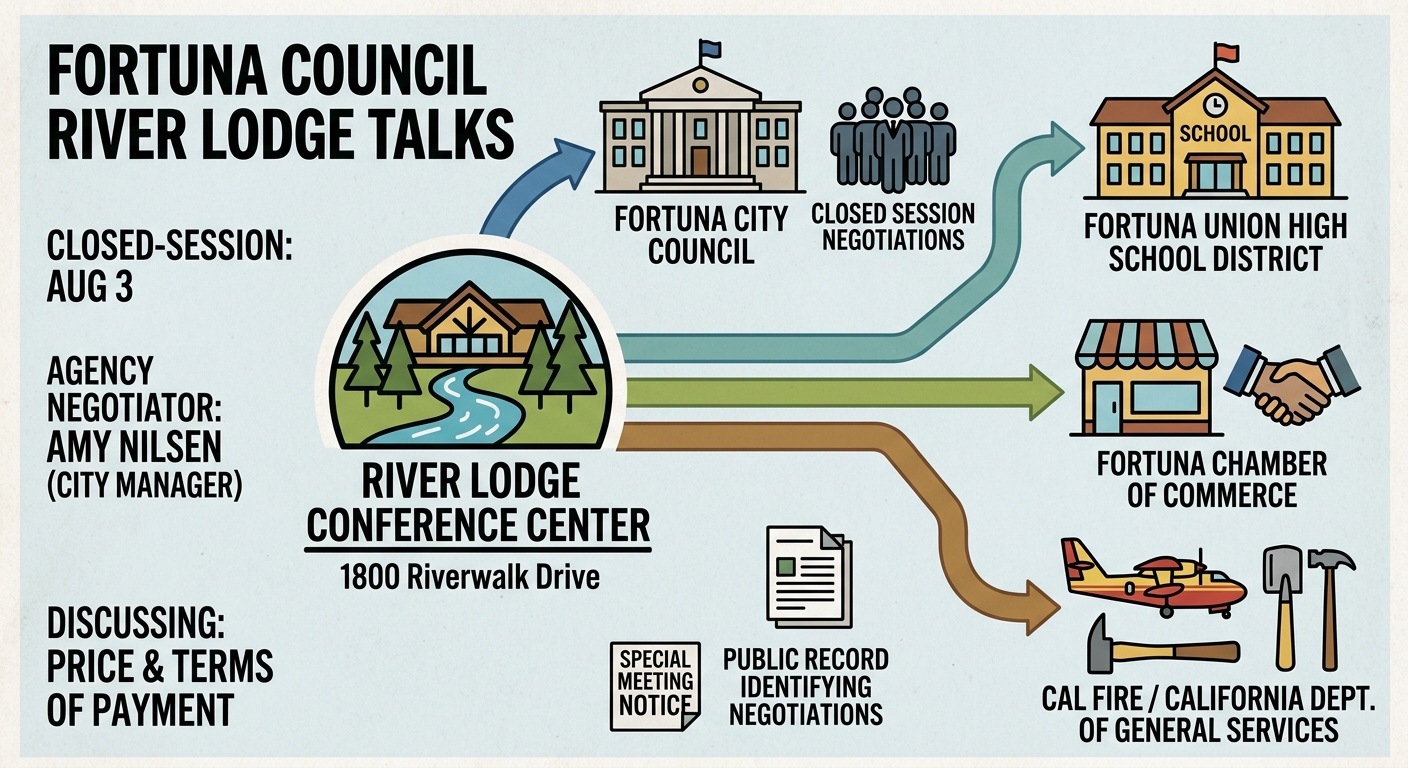 Fortuna council schedules closed-session River Lodge talks with three public counterparties