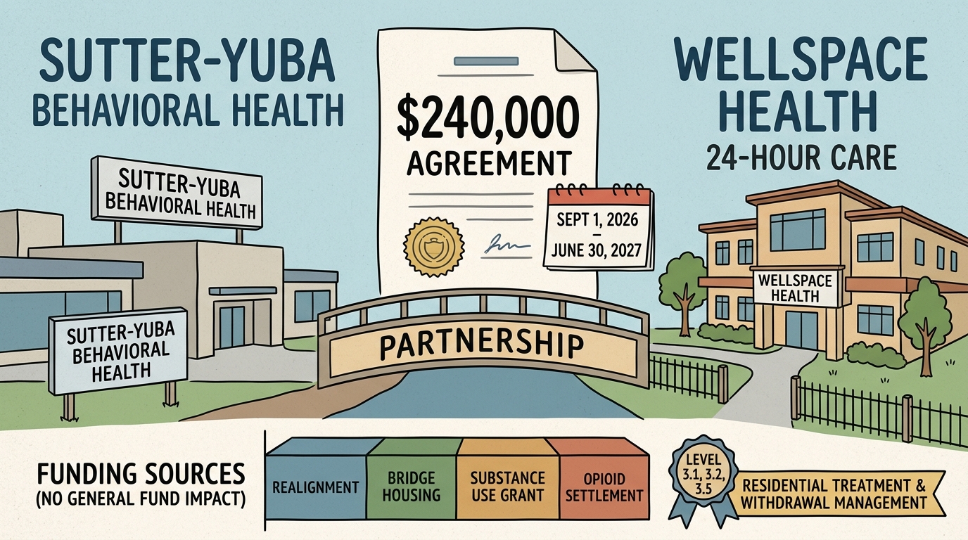 Sutter-Yuba Behavioral Health seeks approval of $240,000 WellSpace treatment agreement