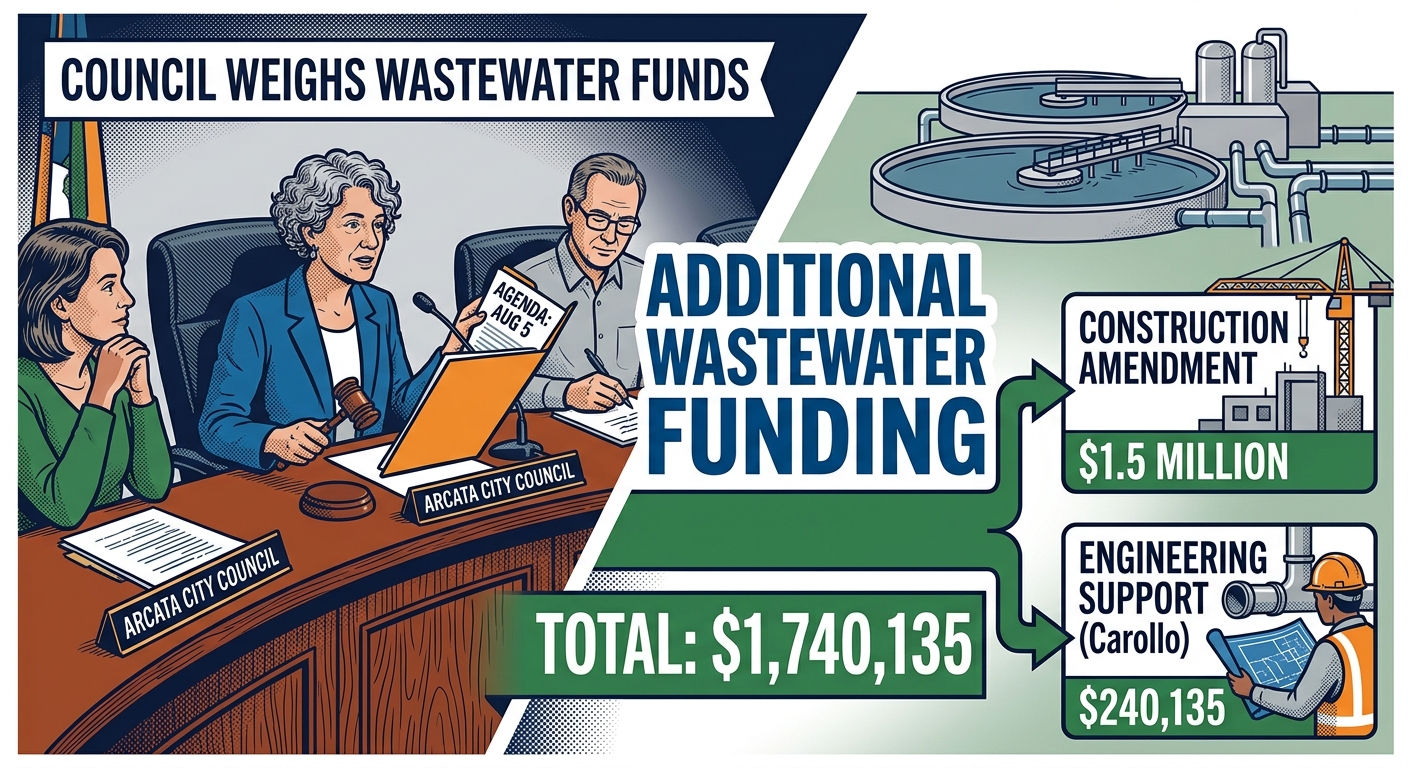 Arcata council weighs $1.7 million more for wastewater upgrade work