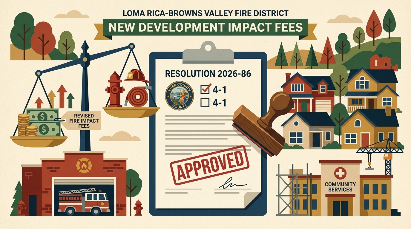 Yuba supervisors approve revised fire impact fees for Loma Rica-Browns Valley district