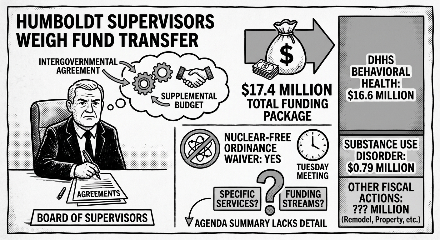 Humboldt supervisors to weigh $17.4 million behavioral health fund transfer agreements
