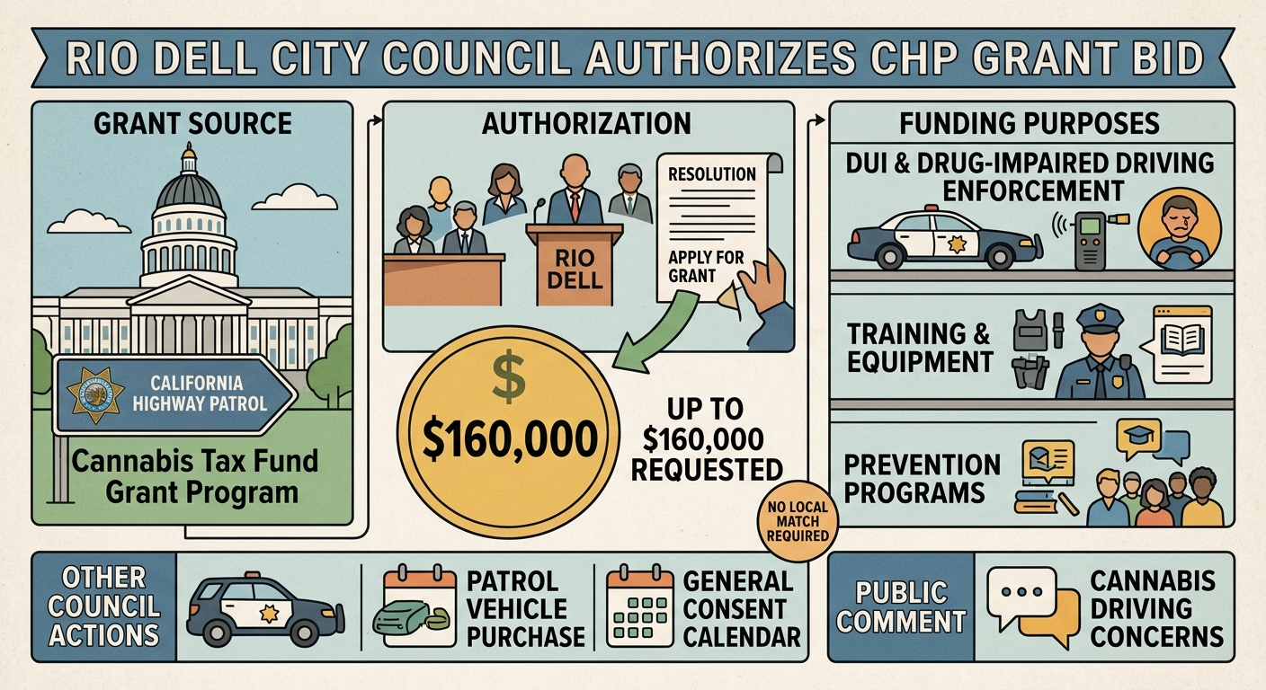 Rio Dell council authorizes up to $160,000 CHP grant bid for impaired-driving enforcement
