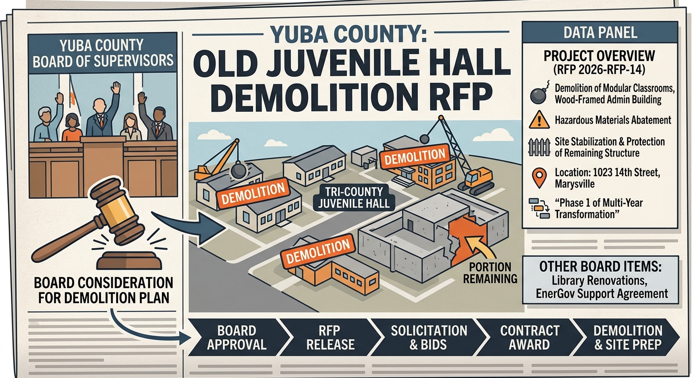 Yuba County board poised to release demolition RFP for old Tri-County Juvenile Hall