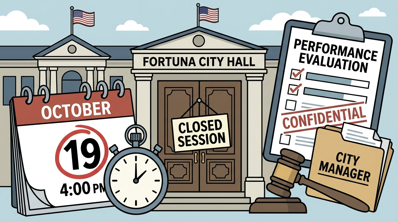 Fortuna council schedules closed-session evaluation of city manager