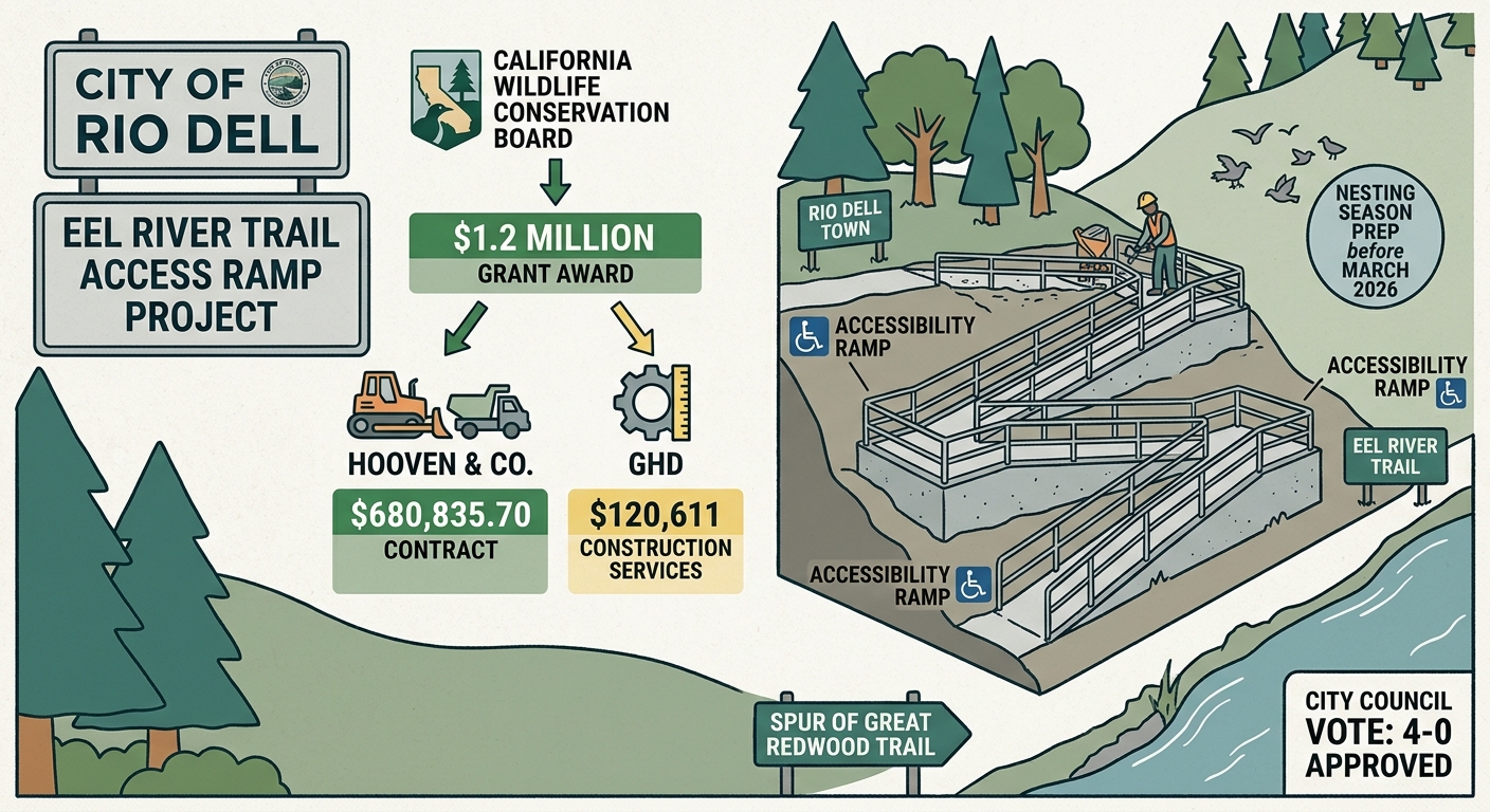 Rio Dell awards $680,835.70 Eel River Trail ramp contract