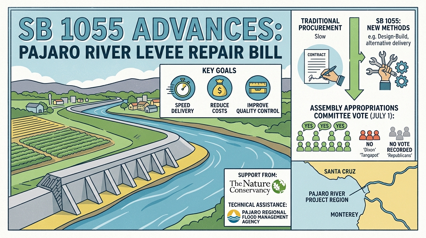 Appropriations advances Pajaro River levee repair bill with new procurement options