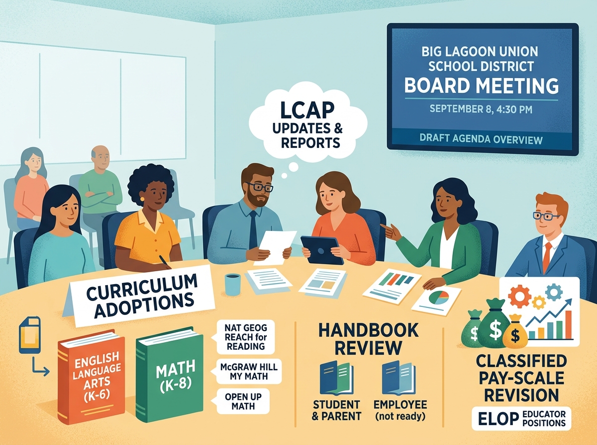 Big Lagoon Union agenda sets curriculum adoptions, handbook review and pay-scale change