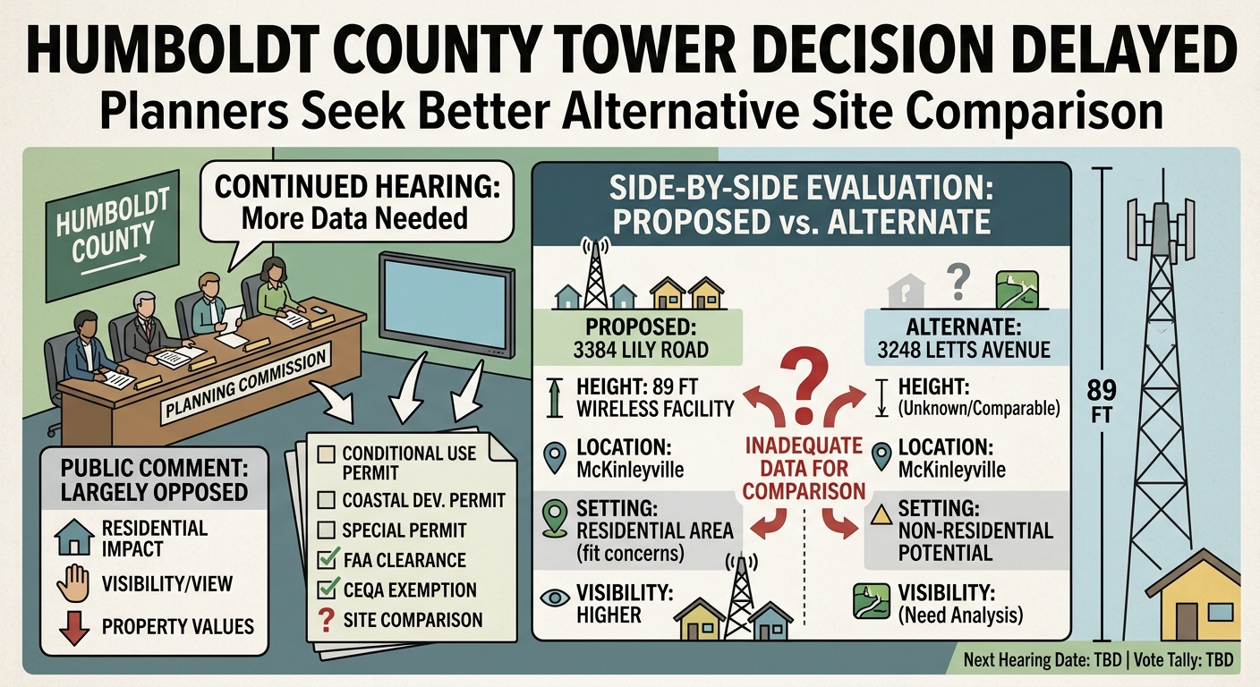 Humboldt planners continue AT&T tower hearing, seek better alternate-site comparison