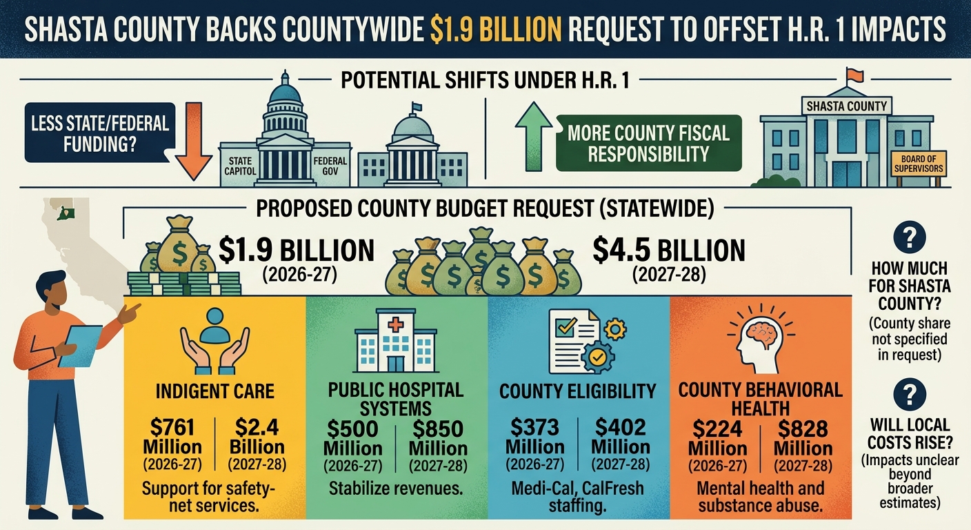 Shasta County backs $1.9 billion countywide ask to blunt H.R. 1 impacts