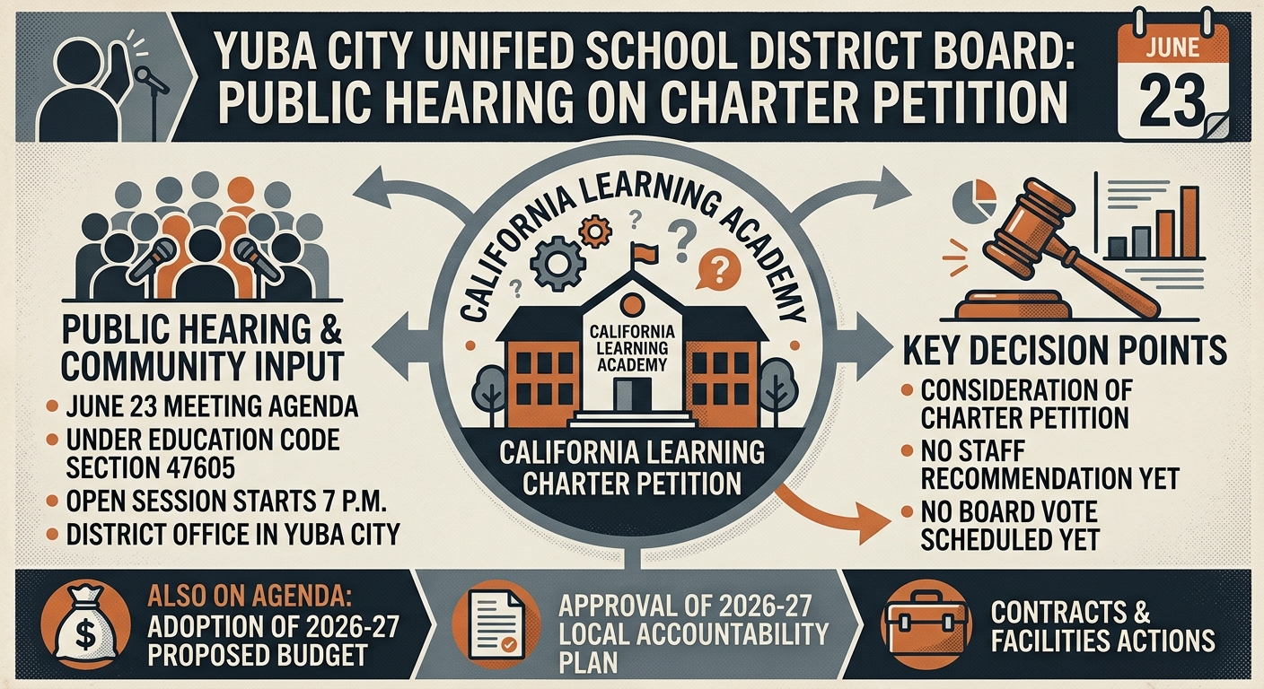 YCUSD board schedules public hearing on California Learning Academy charter petition