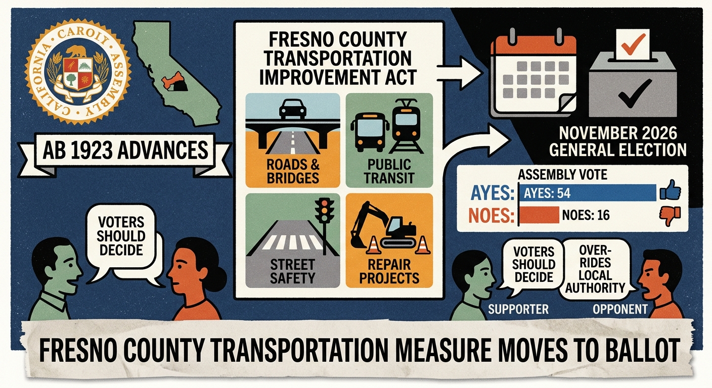 Assembly advances AB 1923, sending Fresno County transportation measure toward November ballot