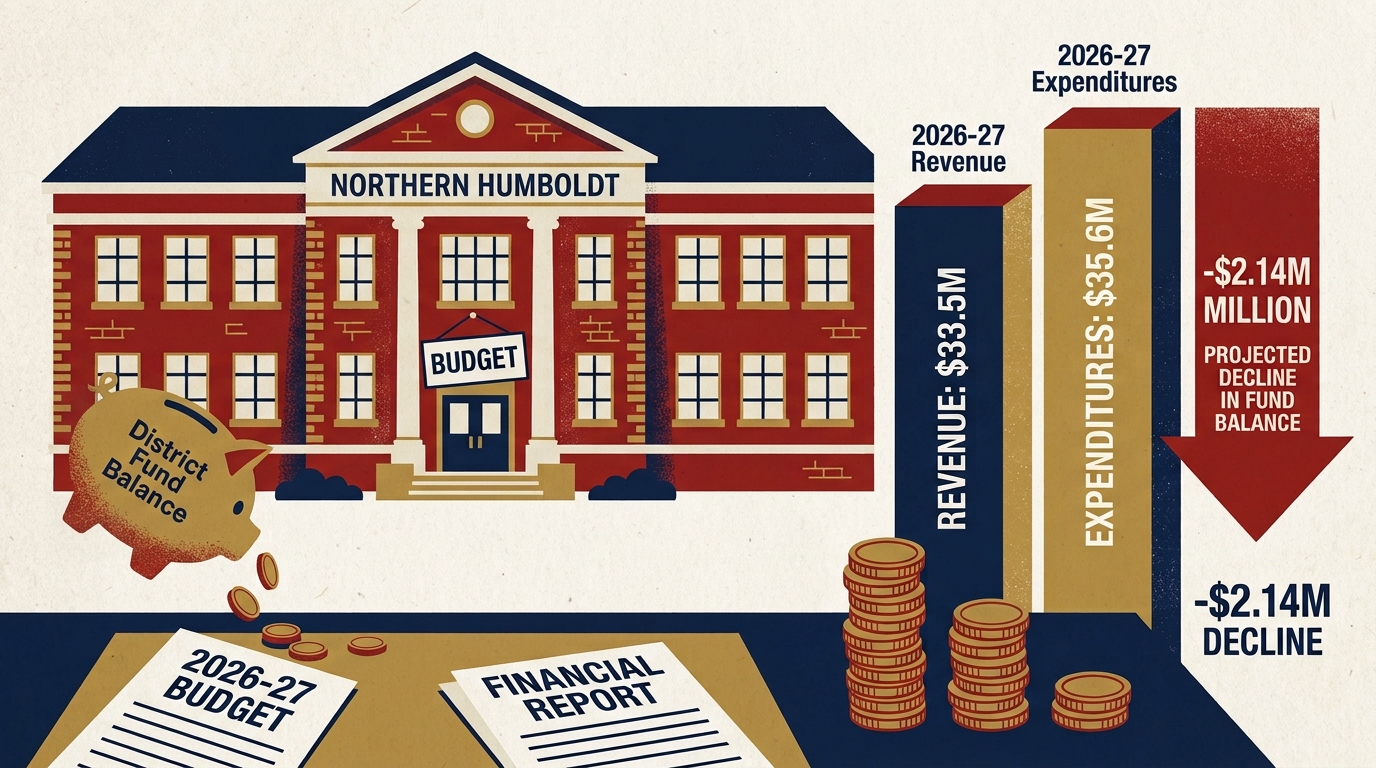 Northern Humboldt budget projects $2.14 million decline in 2026-27 fund balance