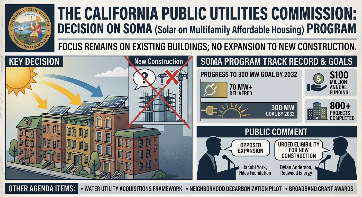 CPUC keeps SOMA limits in place, declines expansion to new construction