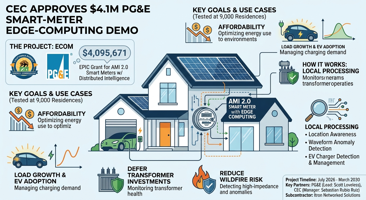CEC approves $4.1 million PG&E smart-meter edge-computing demonstration