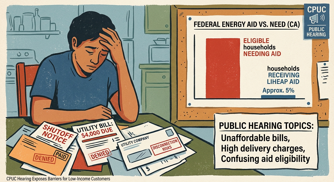CPUC hearing exposes barriers to low-income energy aid as customers describe shutoff risk