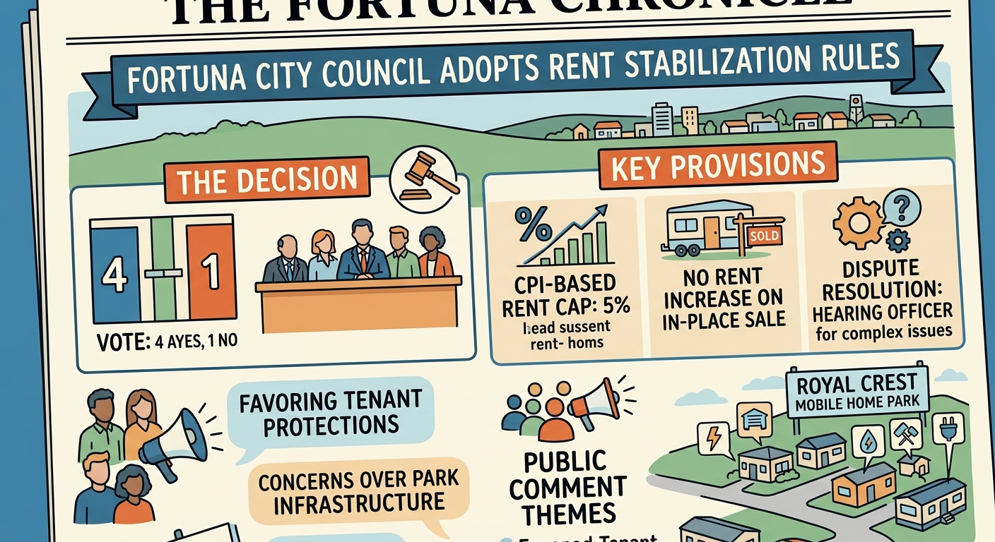 Fortuna enacts mobile home park rent stabilization rules after months of public comment