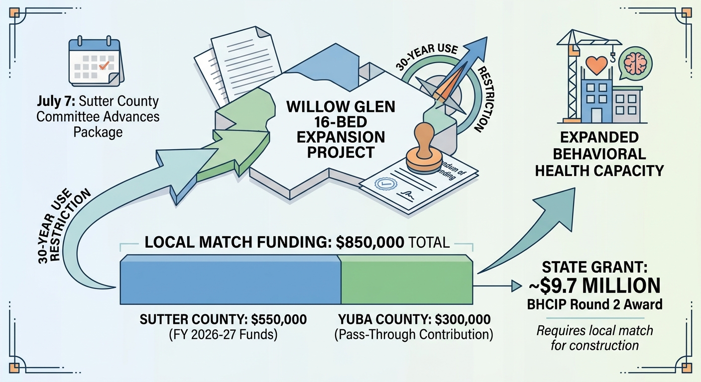 Sutter County committee advances $850,000 Willow Glen behavioral health match package