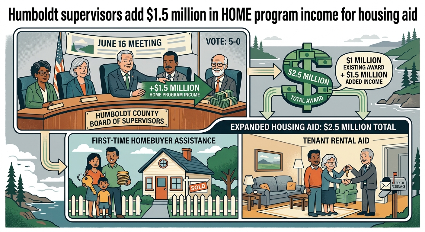 Humboldt supervisors add $1.5 million in HOME program income for housing aid