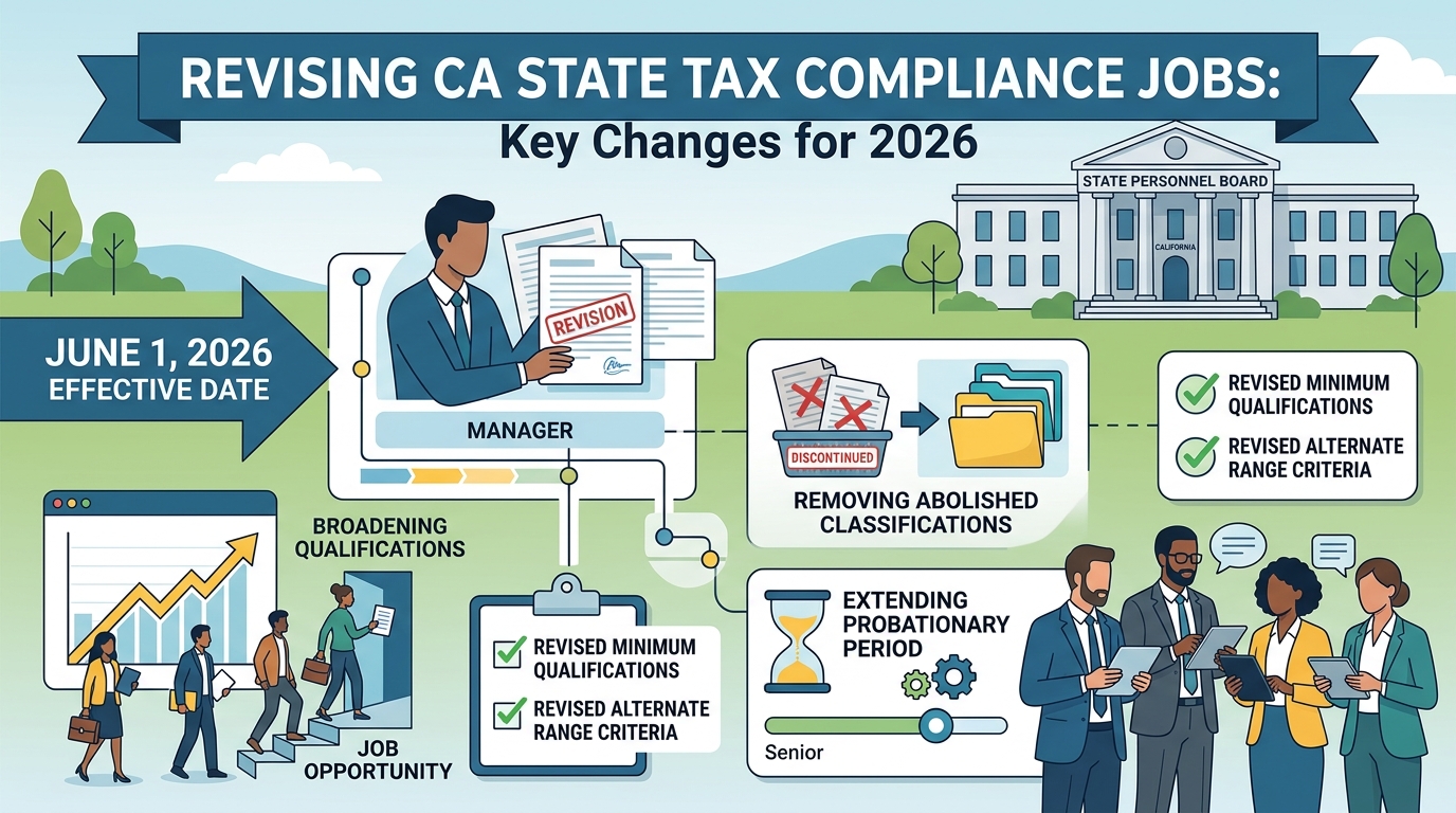 State Personnel Board revises tax compliance job series, broadening qualifications and extending probation