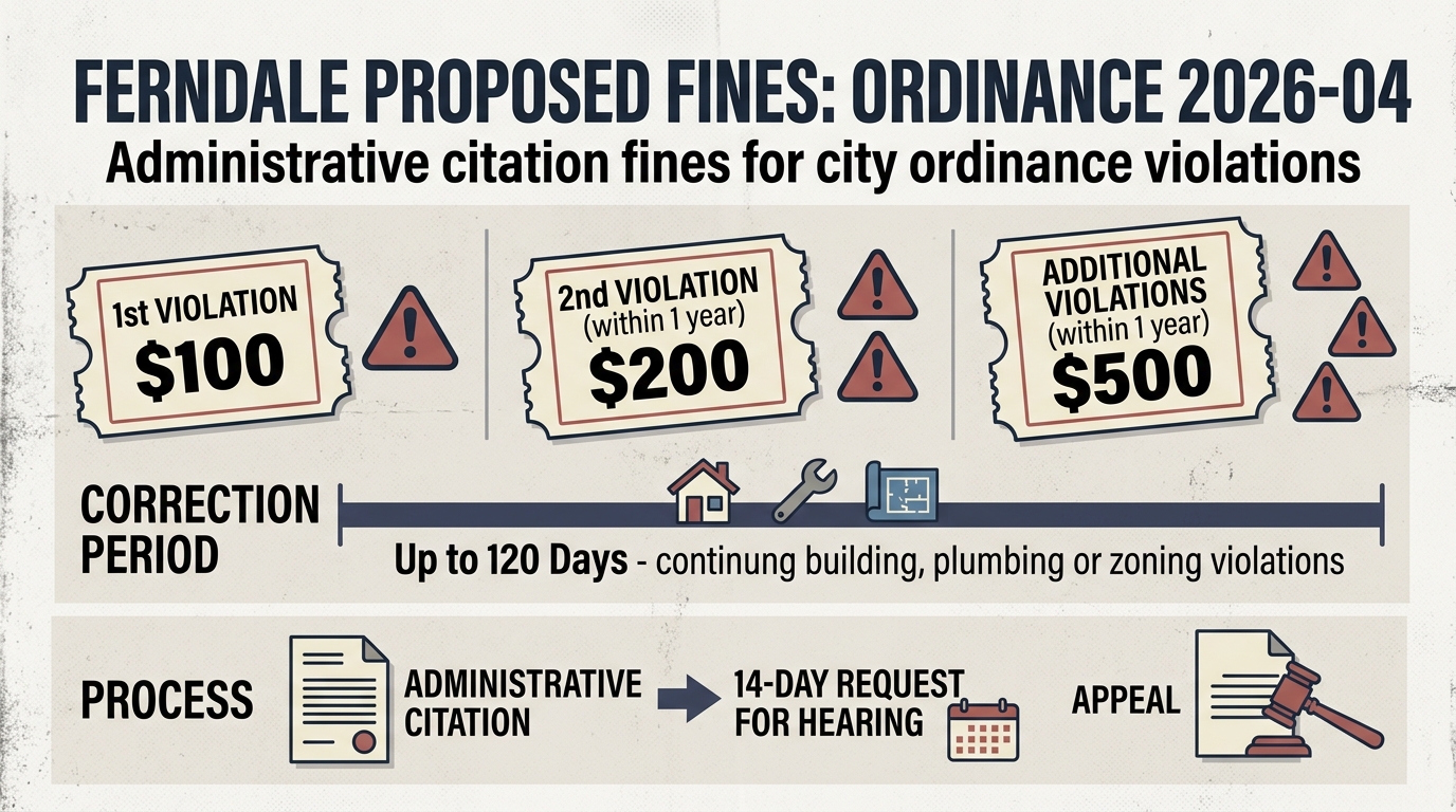 Ferndale council to consider administrative-citation fines of up to $500